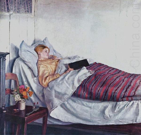 Michael Ancher Sick Girl china oil painting image